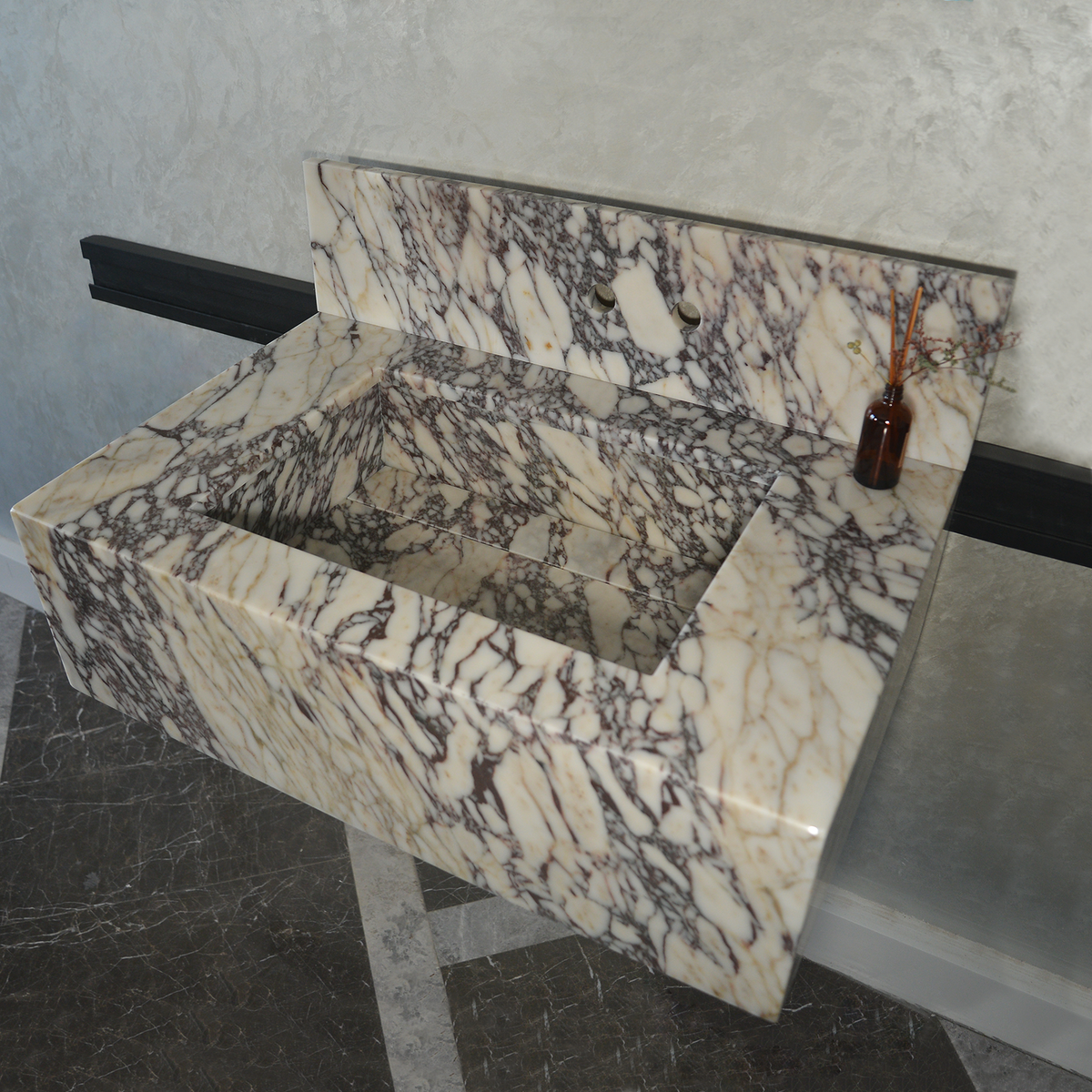 CUSTOM HANDCRAFTED CALACATTA VIOLA MARBLE SINK (NS-093)