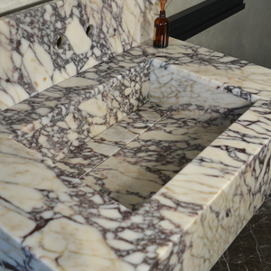 CUSTOM HANDCRAFTED CALACATTA VIOLA MARBLE SINK (NS-093)