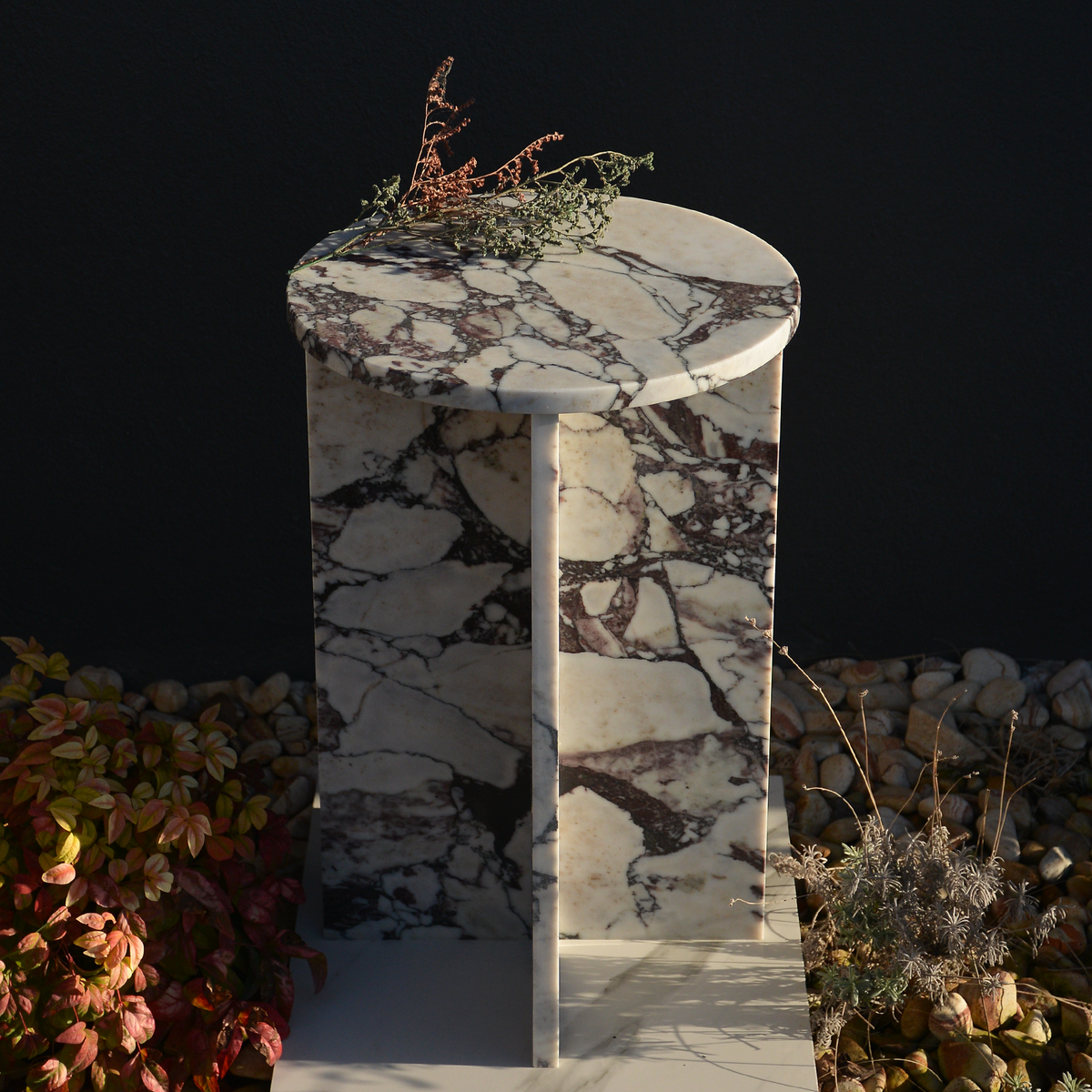 Calacatta Viola Marble Coffee Table, Round Marble Coffee Table, Luxury Side Table, Elegant Coffee Table for Living Room, Marble Side Table