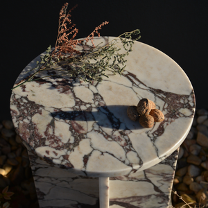 Calacatta Viola Marble Coffee Table, Round Marble Coffee Table, Luxury Side Table, Elegant Coffee Table for Living Room, Marble Side Table