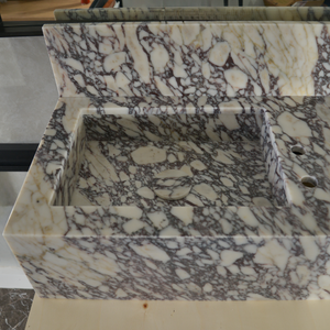 HANDCRAFTED CUSTOM CALACATTA VIOLA MARBLE SINK (NS-096)