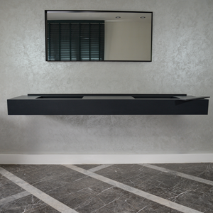 HANDCRAFTED INFINITY TOTAL BLACK HIGH ENGINEERED PORCELAIN DOUBLE SINK (ES-093)