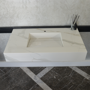 HANDCRAFTED CALACATTA ORO HIGH ENGINEERED PORCELAIN SINK (ES-050)
