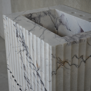 HANDCRAFTED CUSTOM PEDESTAL LILAC MARBLE SINK (NS-220)