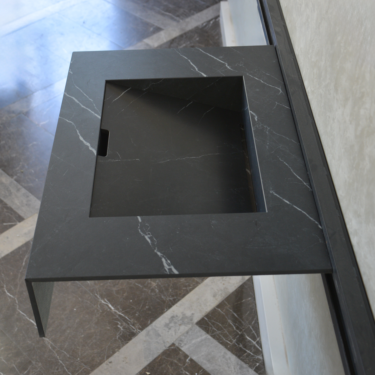 HANDCRAFTED NERO MARQUINIA HIGH ENGINEERED STONE SINK (ES-045)