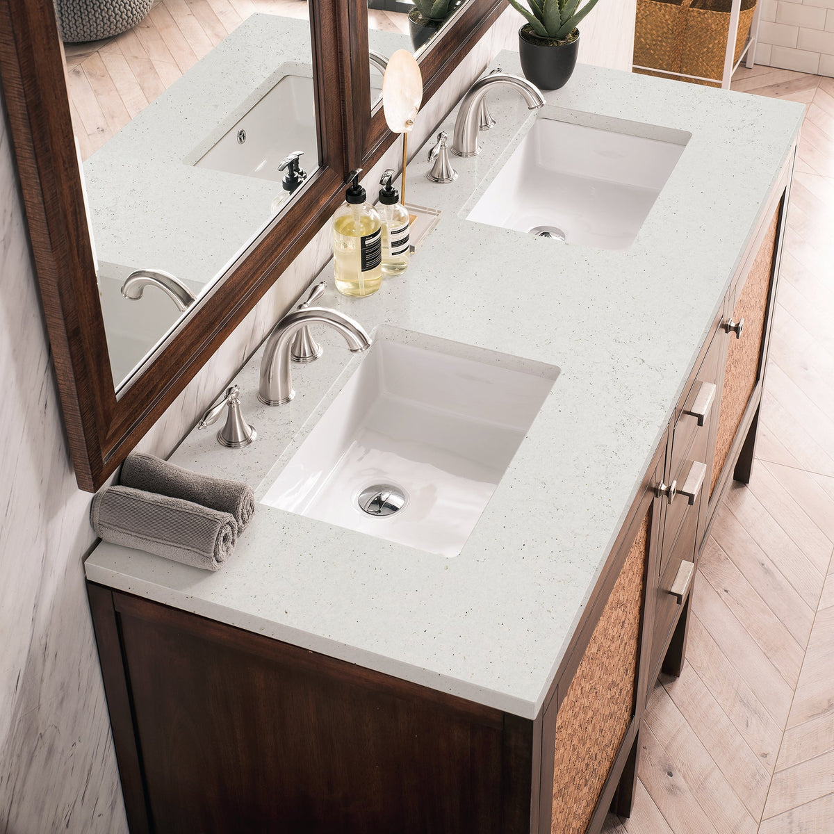 James Martin Addison 60" Single Bathroom Vanity, Mid-Century Acacia