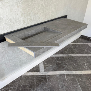 Handcrafted Custom Dekton Grafite Porcelain Bathroom Sink: Custom Vanity Top or Wall Mount (ES-060)