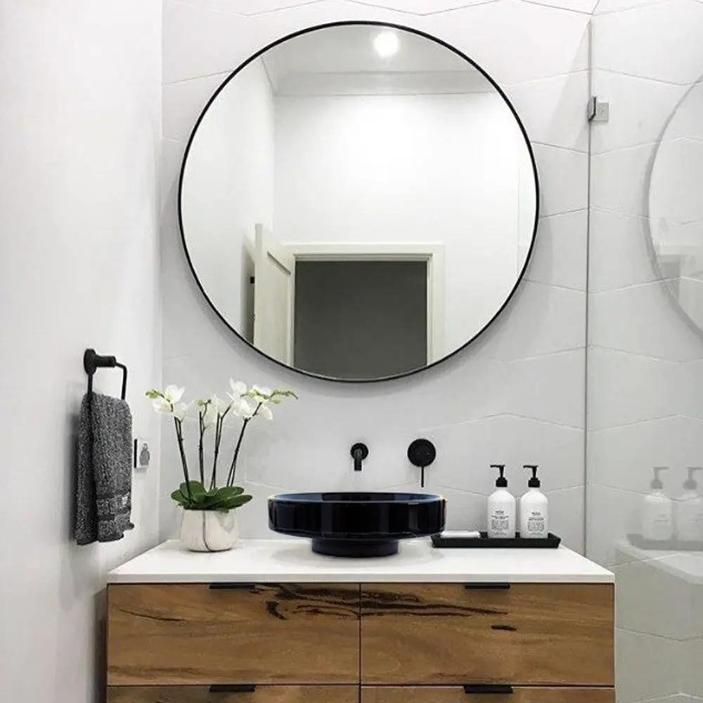 Black Polished Marble Above-Counter Vessel Bathroom Sink