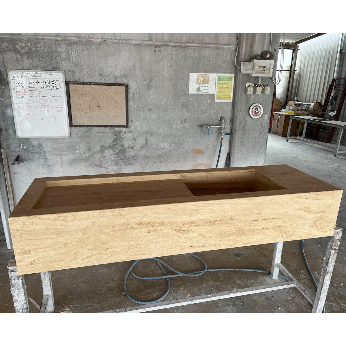 HANDCRAFTED CUSTOM TRAVERTINE SINK - 6 (TR-145)