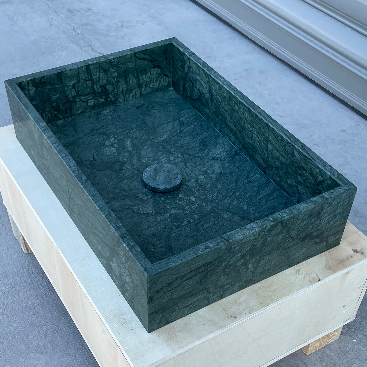 HANDCRAFTED VERDE GUATEMALA CUSTOM MARBLE SINK (NS-037)