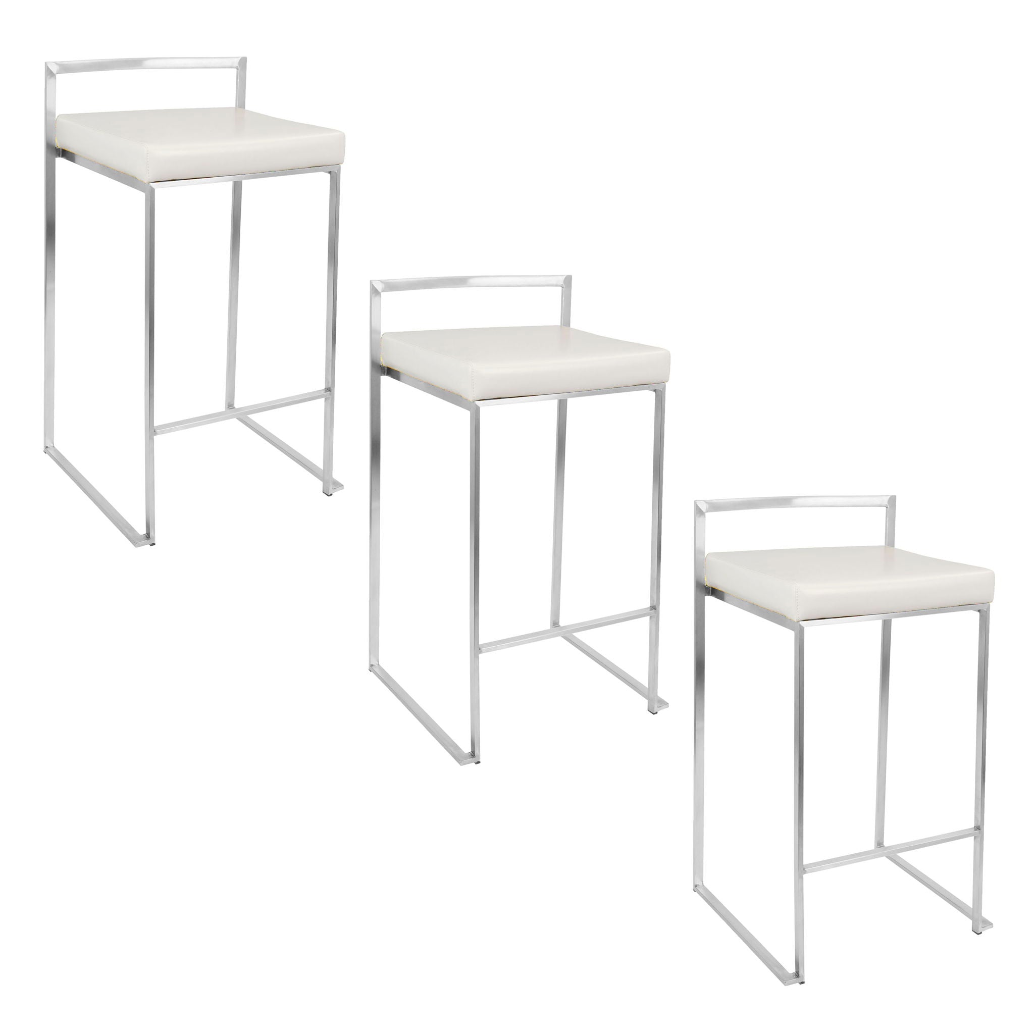 Contemporary Stackable Counter Stool with Padded Seat - Multiple Colors