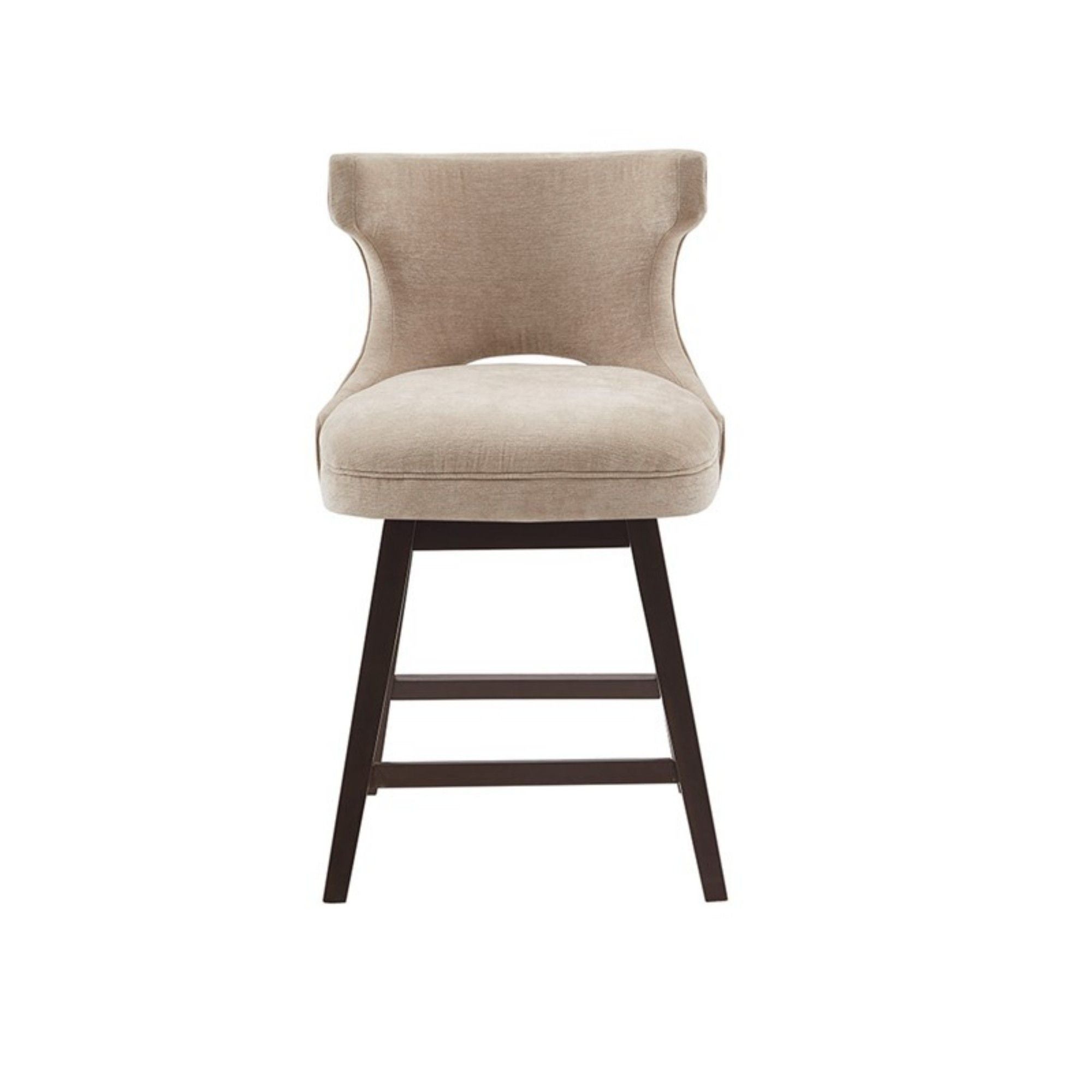 360 Degree Swivel Counter Stool with Silver Detailing - Dark Gray or Beige