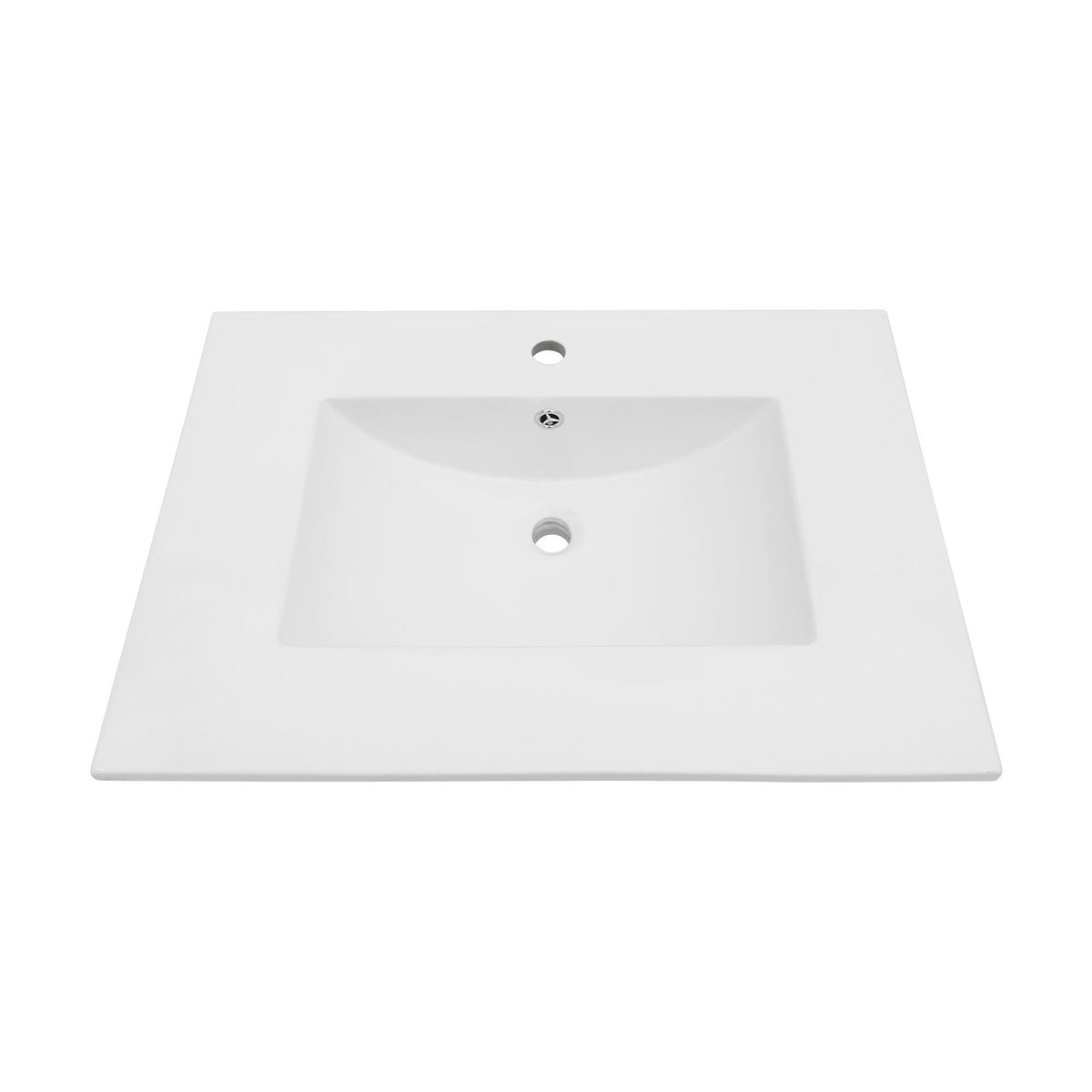 Premium Rectangular Vanity Top with Single Faucet Hole and Overflow - White