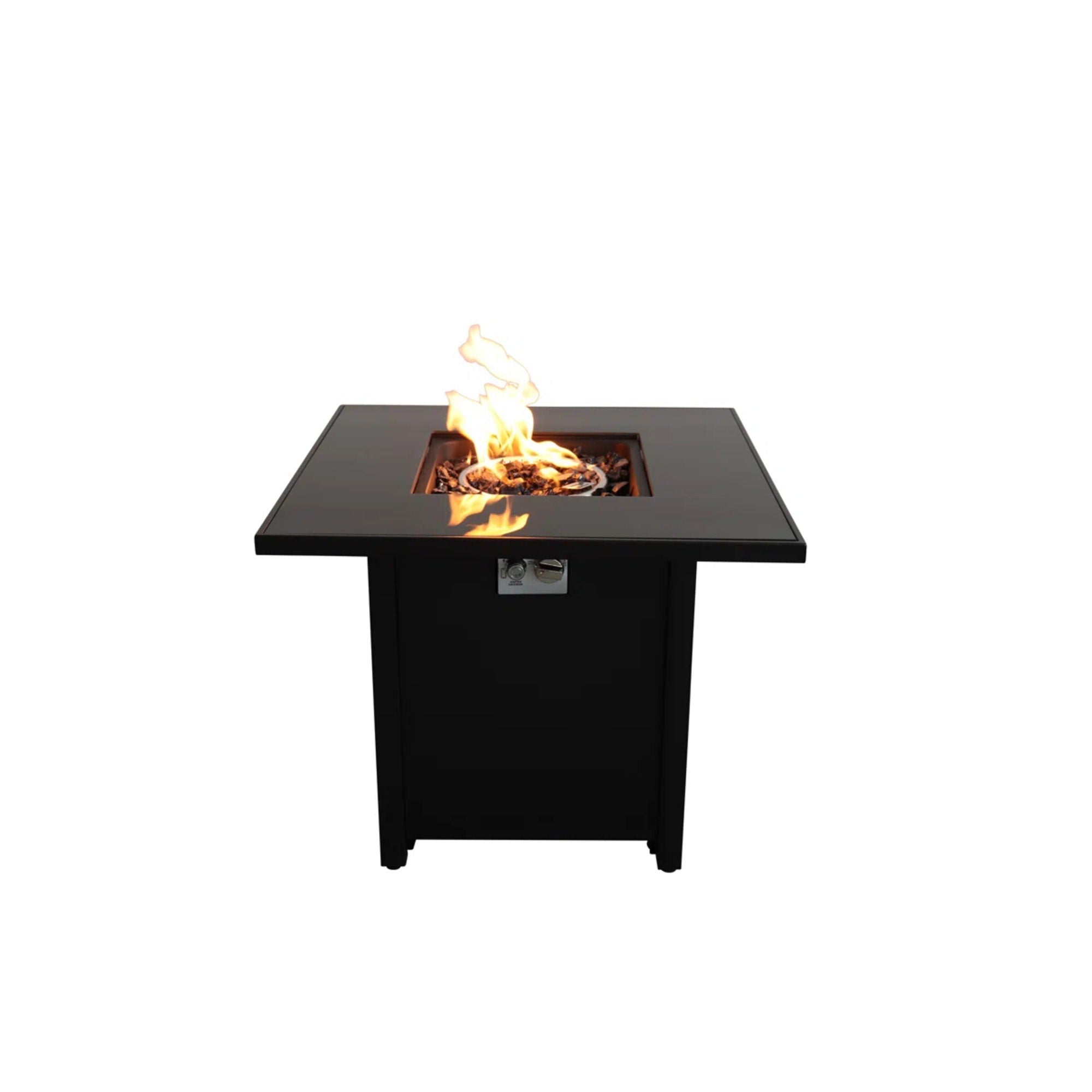 Powder Coated Fire Pit with Lid - Black or Dark Gray