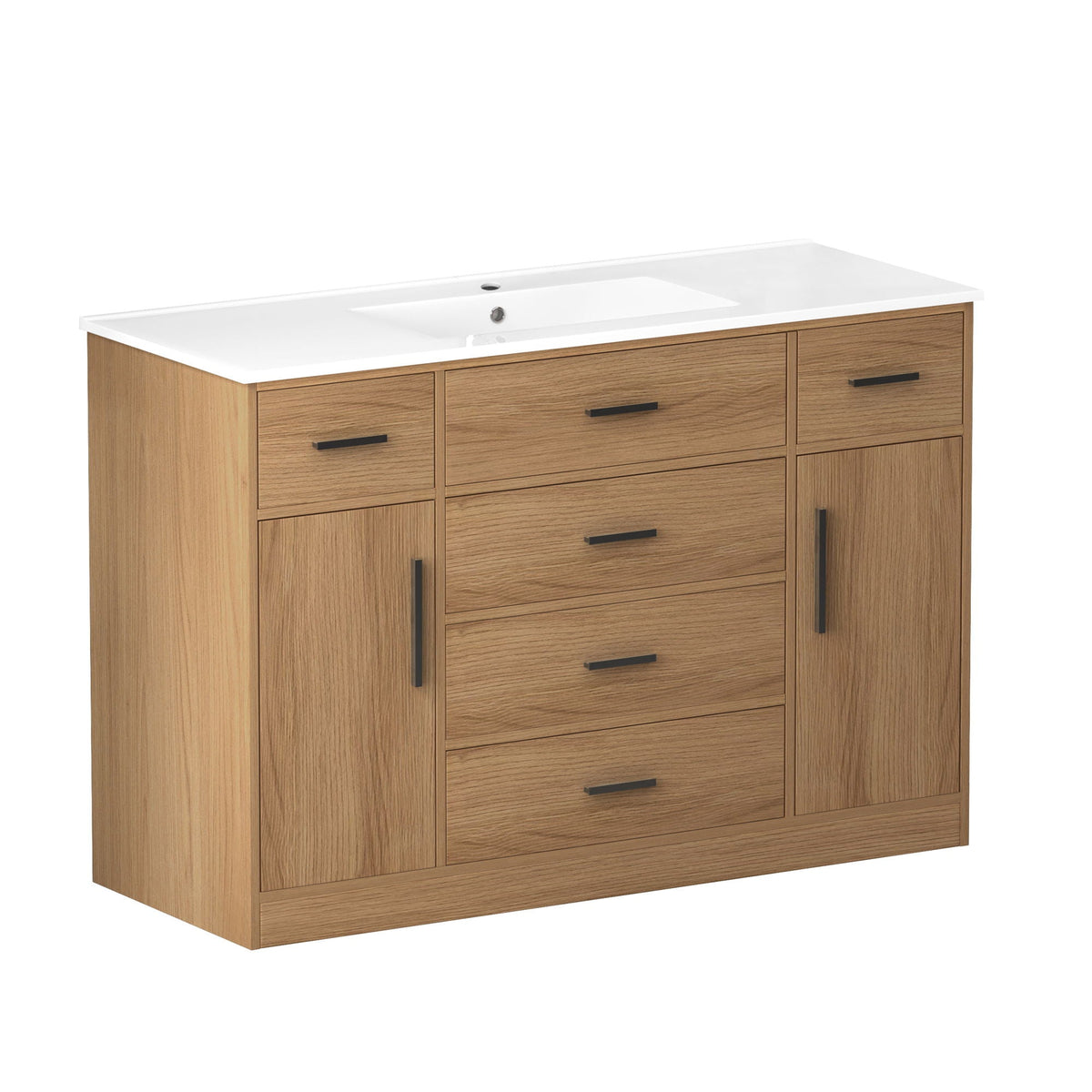 Bathroom Vanity with Abundant Storage and Soft Close Doors - Dark Brown or Light Brown