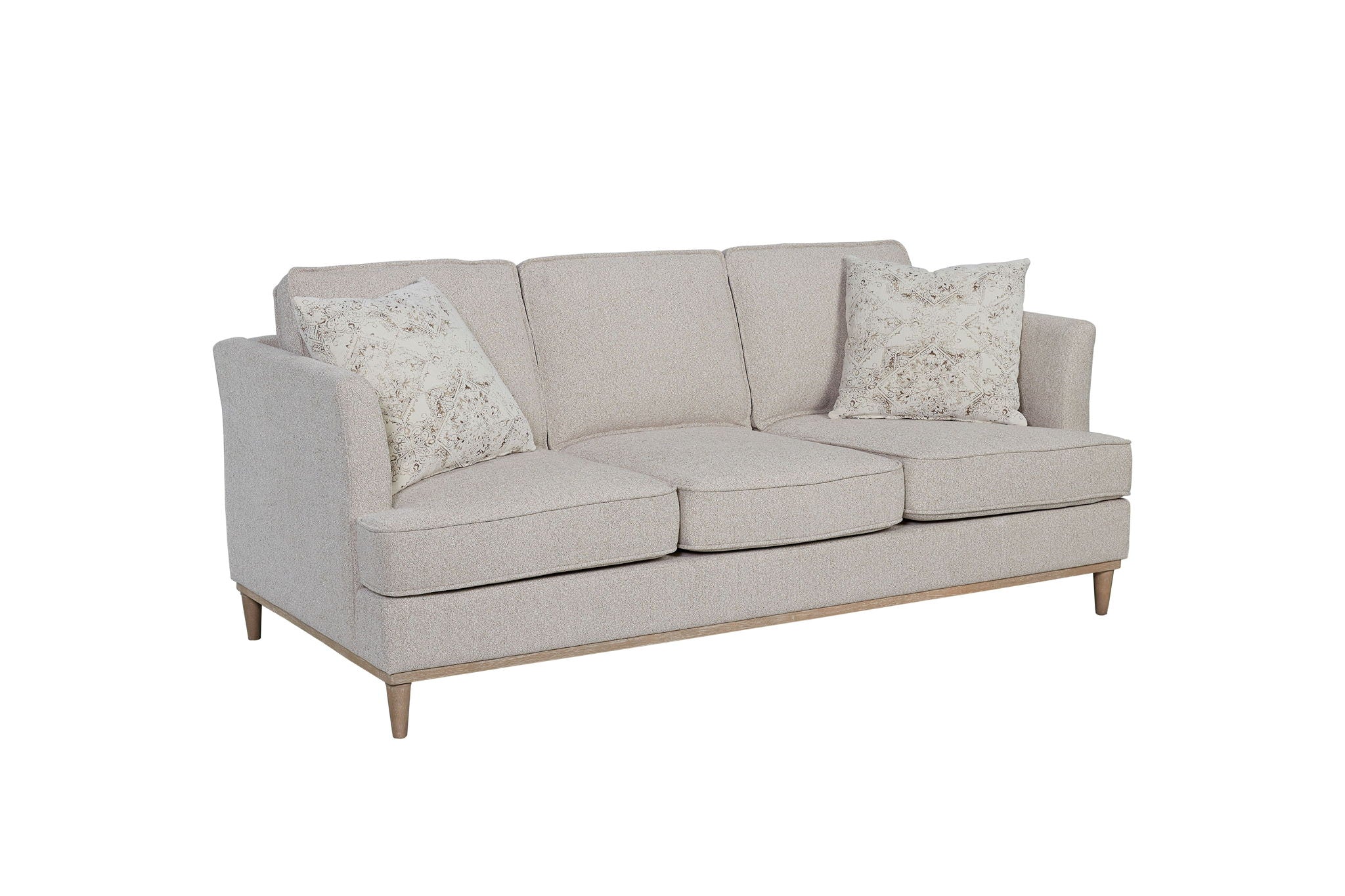 Stationary Sofa With Reversible Cushions and Two Pillows - Gray or White