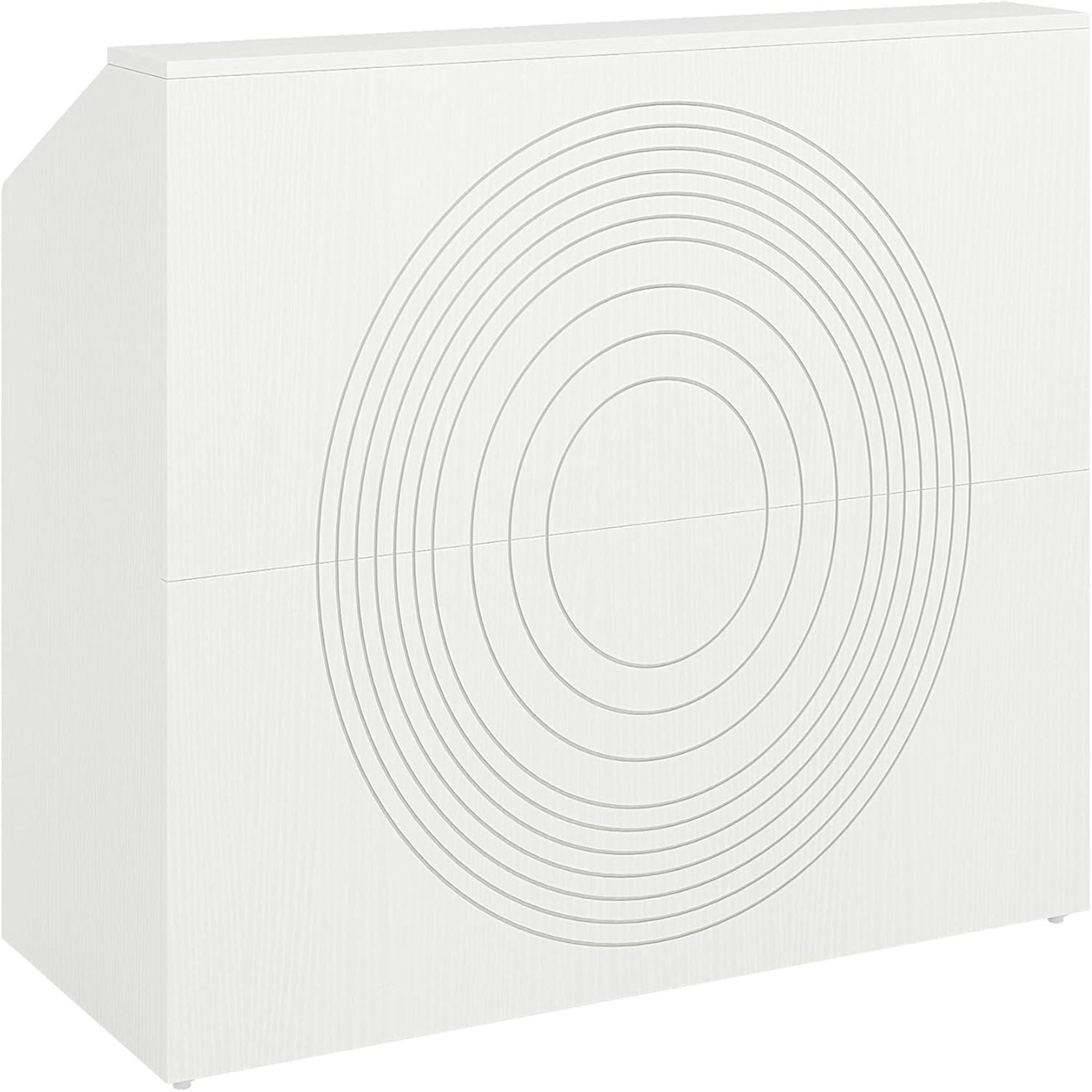 Modern Reception Desk with Cable Grommet & Privacy Panels - Black or White