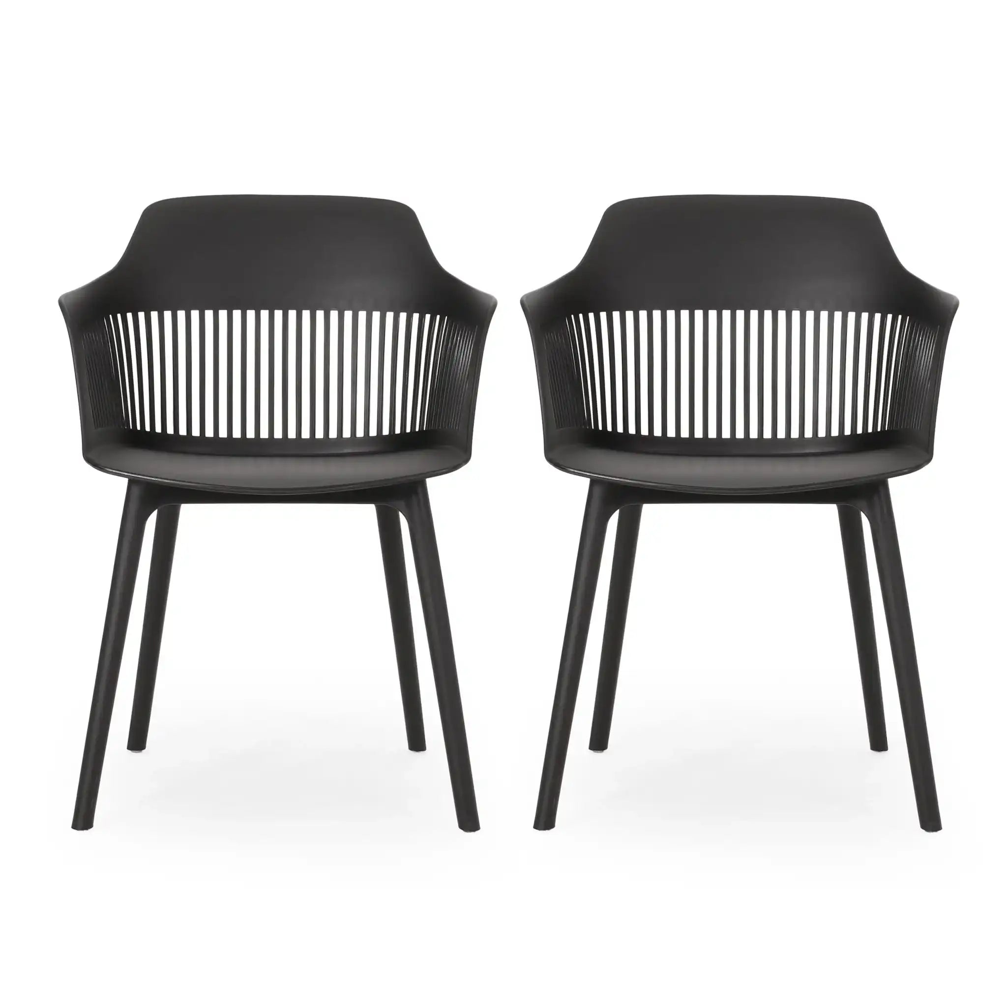 Modern Polypropylene Outdoor Chair Set - Weather-Resistant, Set of 2
