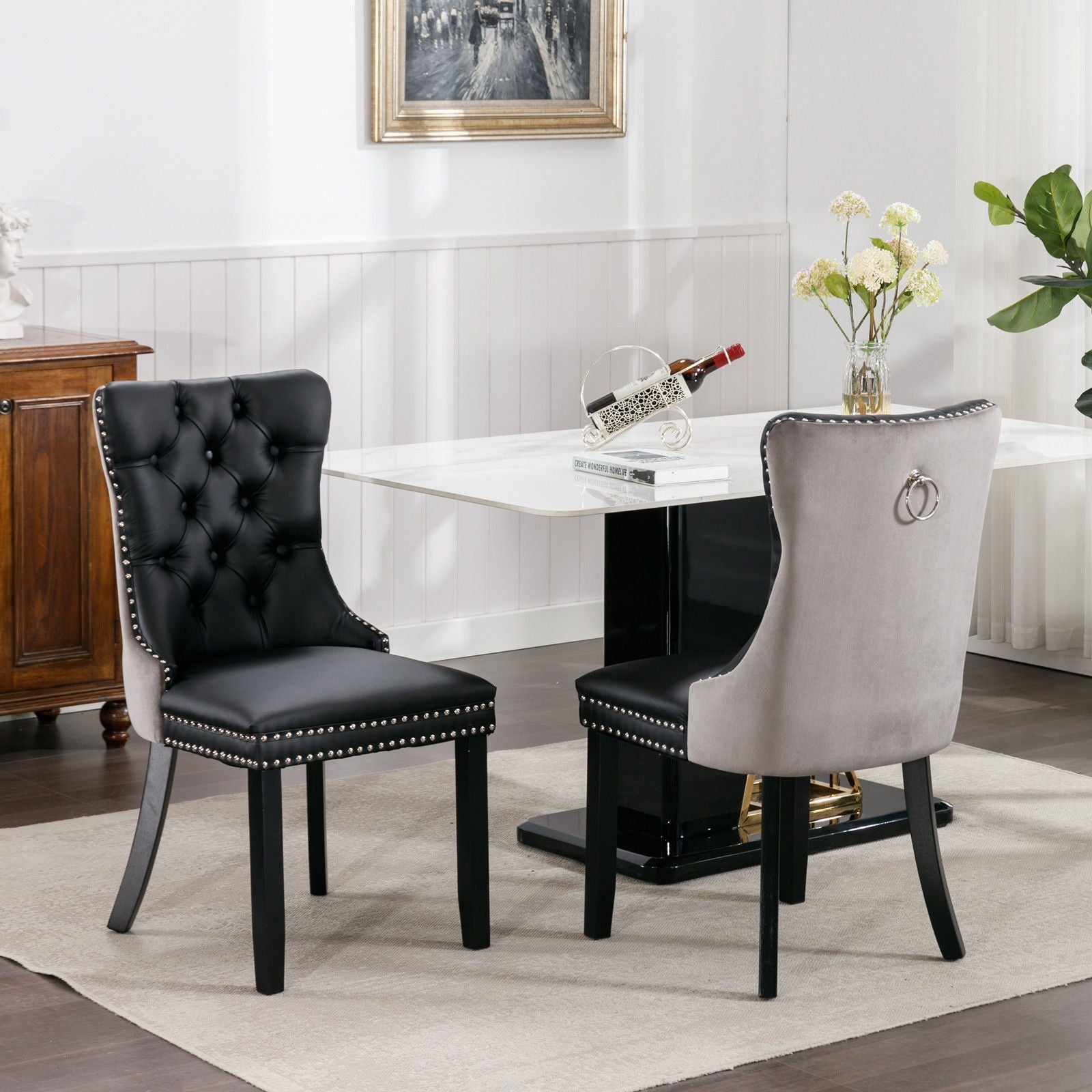 Nikki Modern Upholstered Dining Chair Set of 2