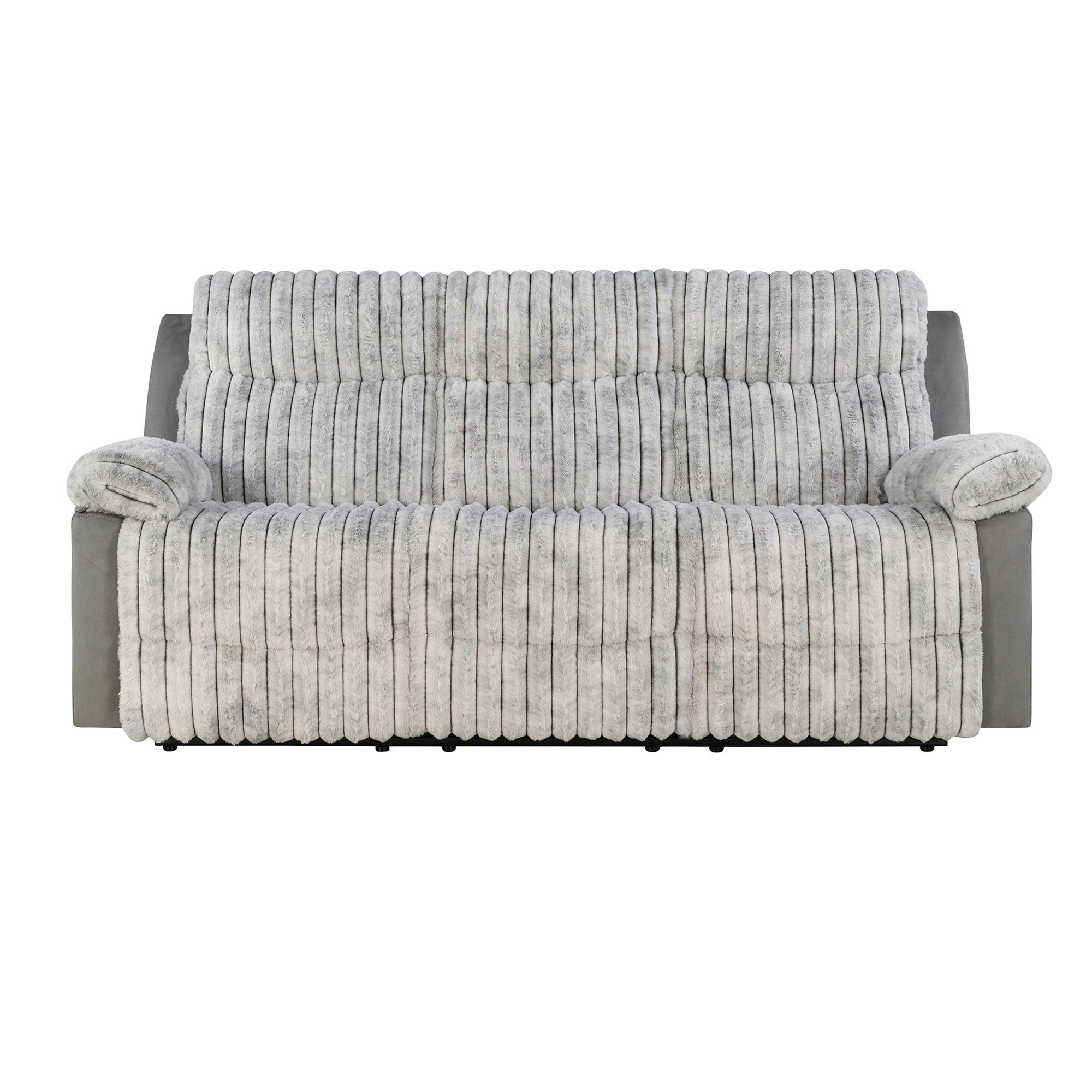 Manual Reclining Sofa with Medium Firm Support - Dark Brown or Gray