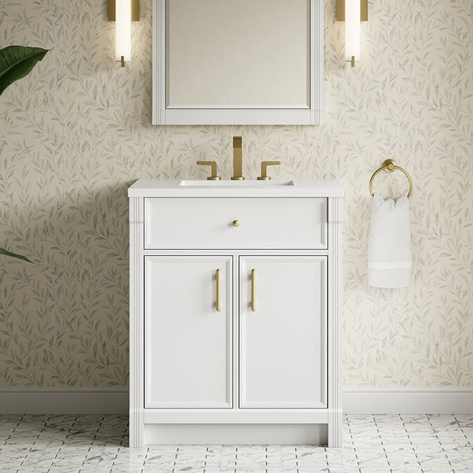 James Martin Bellshire 30" Single Bathroom Vanity, Bright White