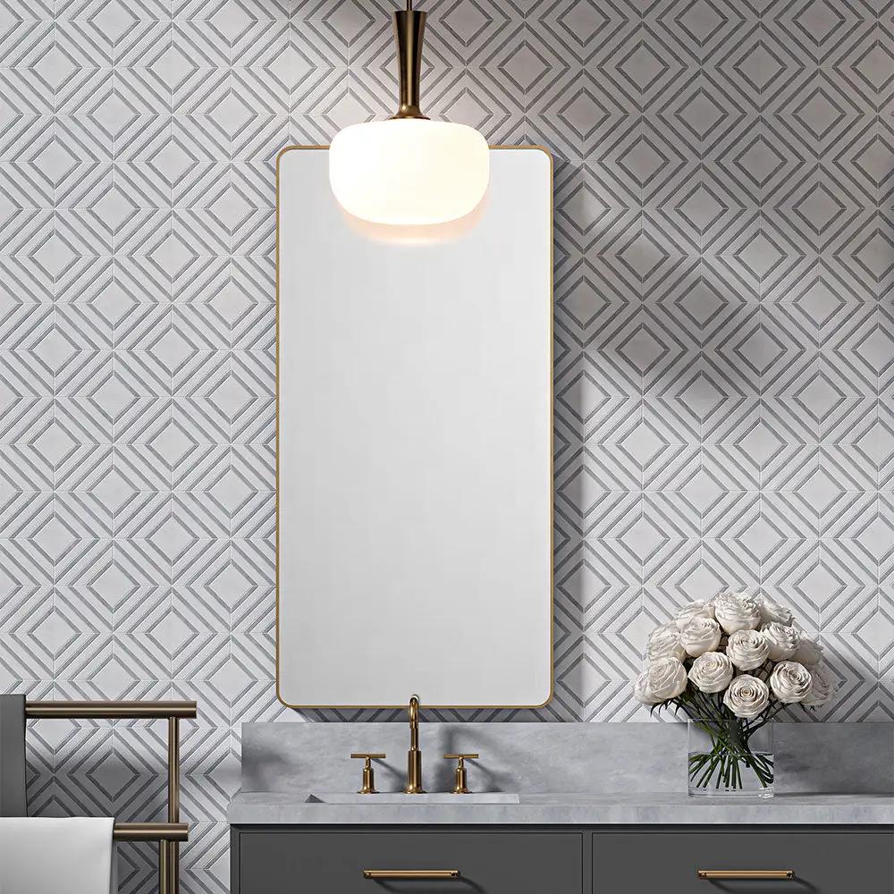 Bianco Dolomiti, Bardiglio Light Multi Finish Altair Marble Mosaics 9x11 1/4