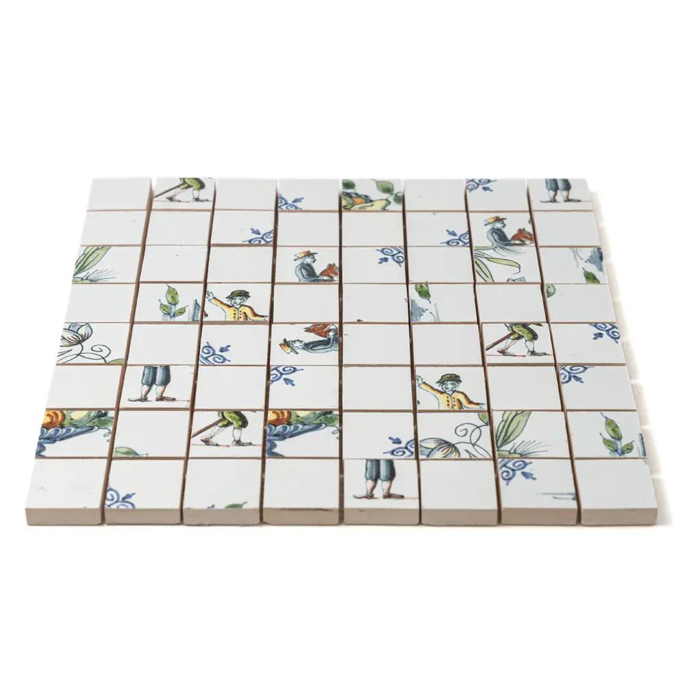 Blue Glazed Double Dutch Ceramic Mosaics 12x12