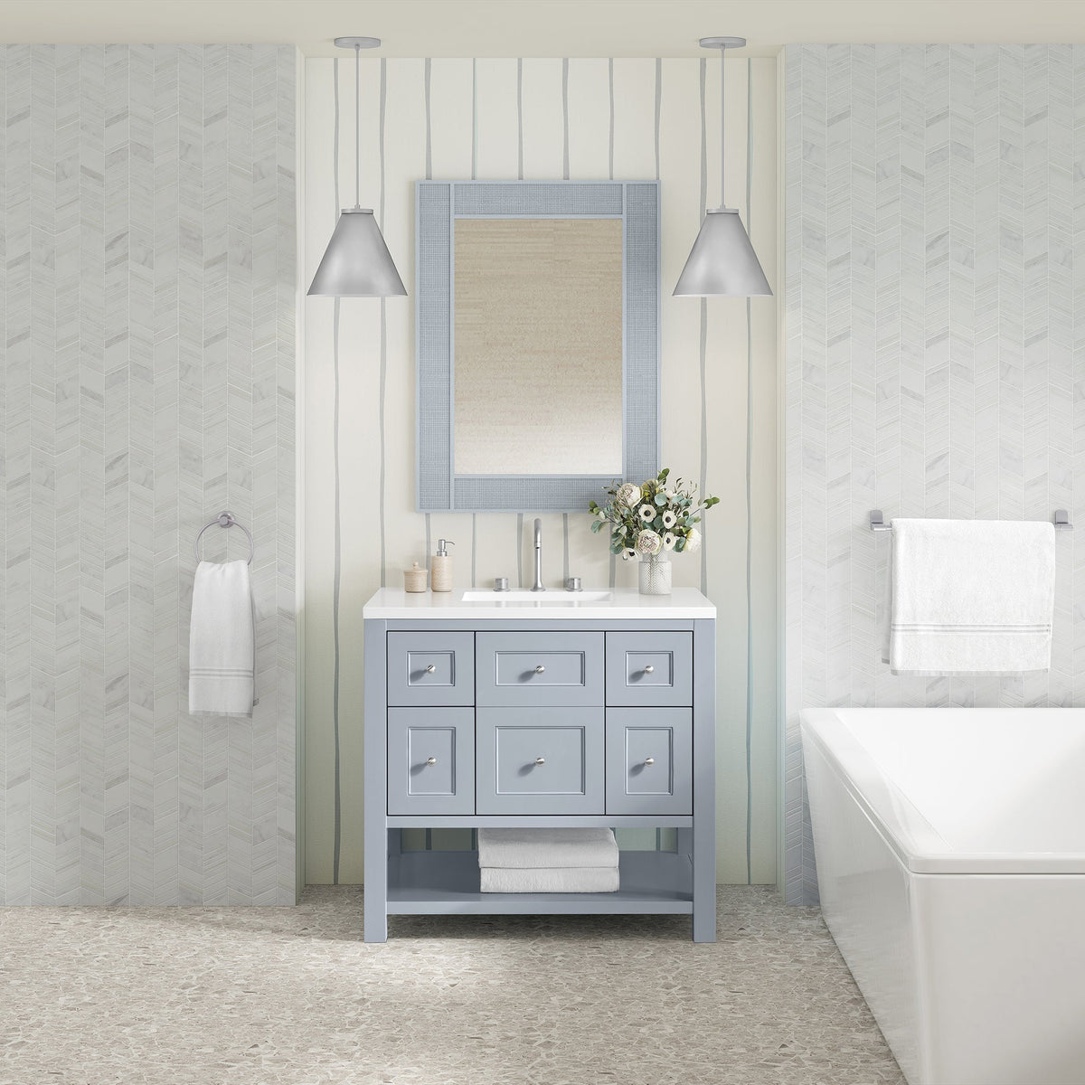 James Martin Breckenridge 36" Single Bathroom Vanity, Serenity Blue