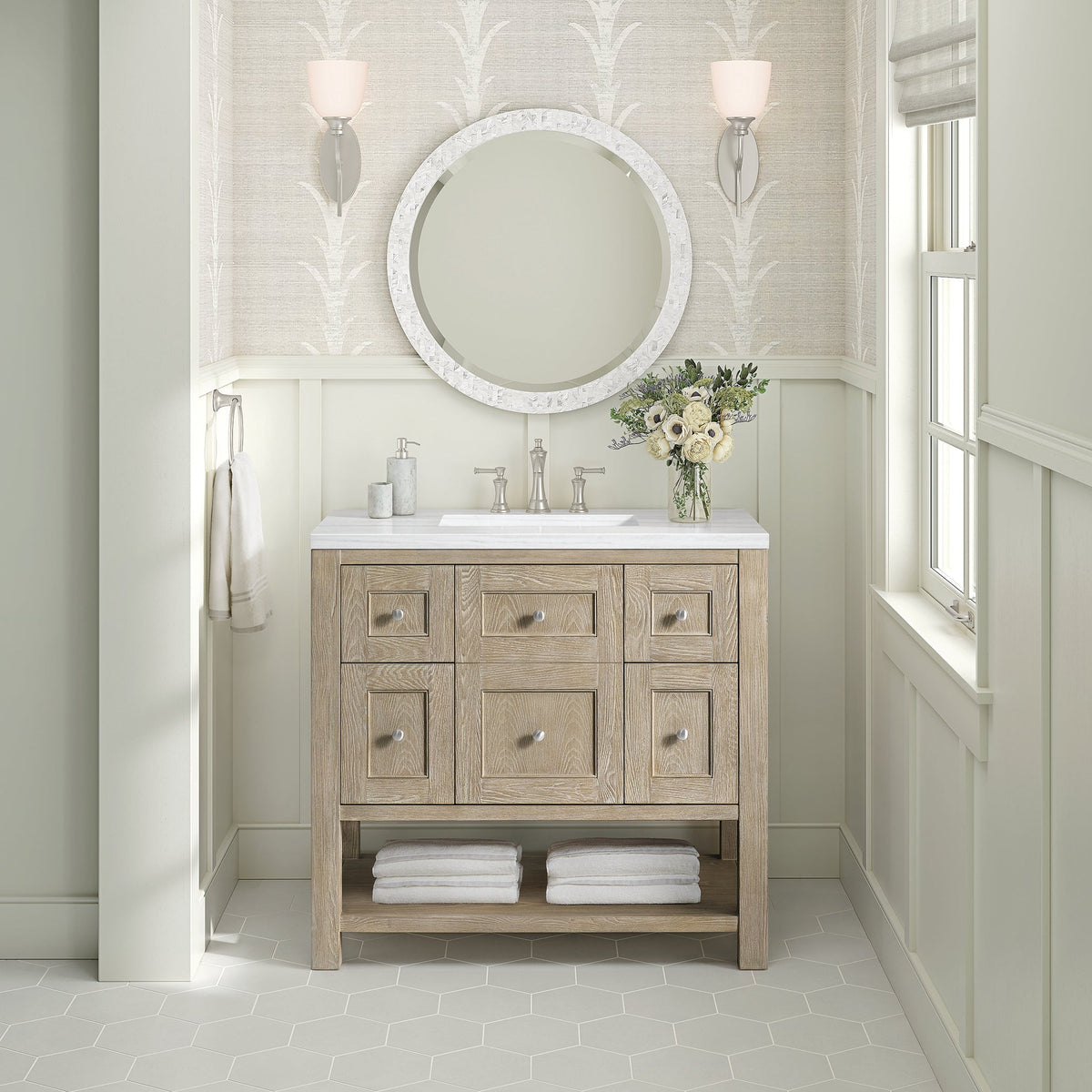 James Martin Breckenridge 36" Single Bathroom Vanity, Whitewashed Oak