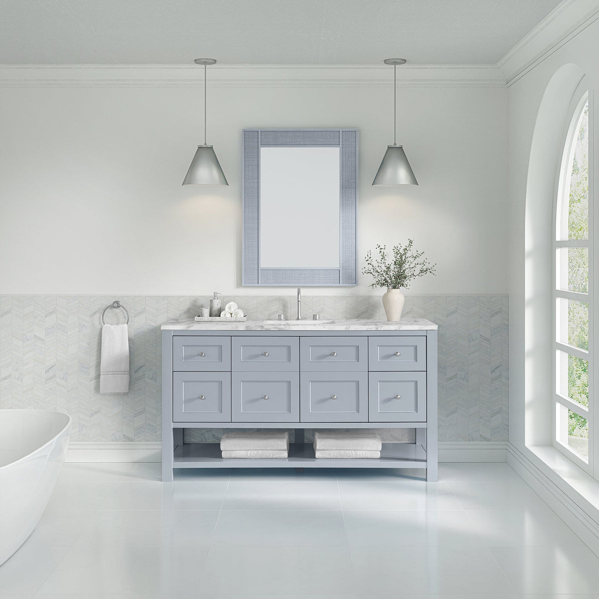 James Martin Breckenridge 60" Single Bathroom Vanity, Serenity Blue
