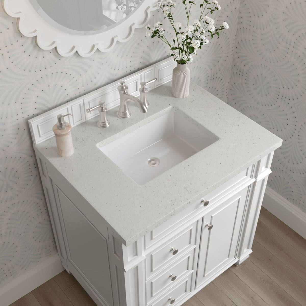 James Martin Bristol 30" Single Bathroom Vanity, Bright White