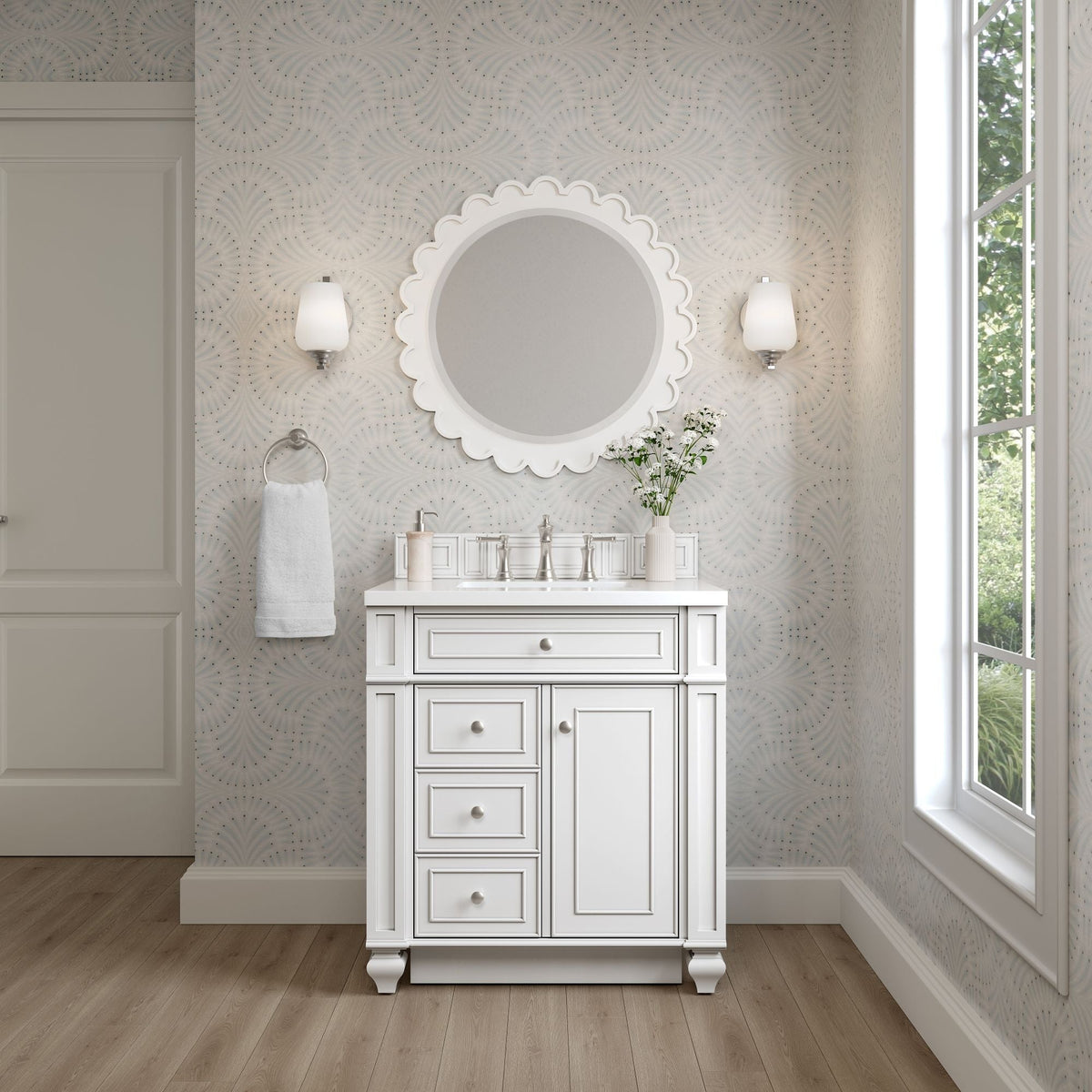 James Martin Bristol 30" Single Bathroom Vanity, Bright White