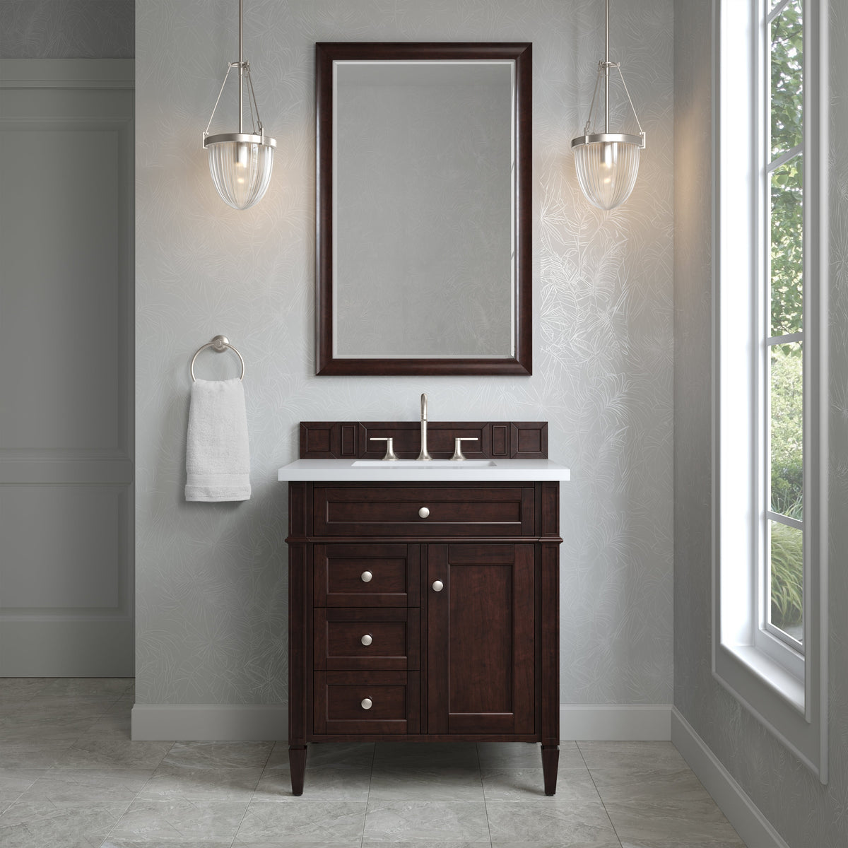 James Martin Brittany 30" Single Bathroom Vanity, Burnished Mahogany
