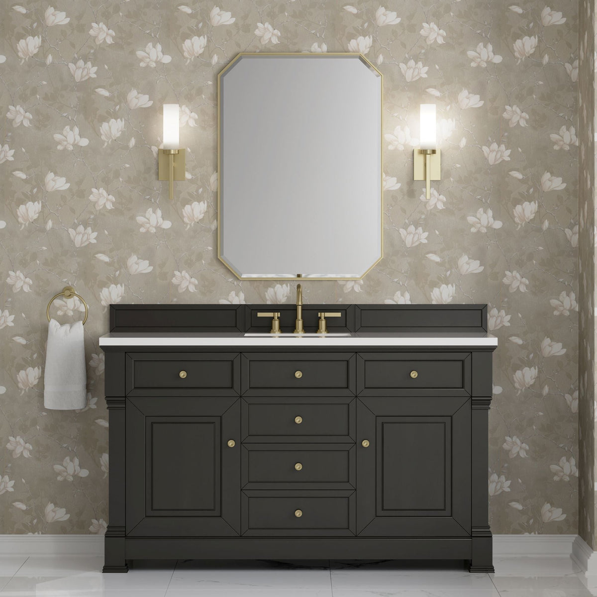James Martin Brookfield 60" Single Bathroom Vanity, Black Onyx