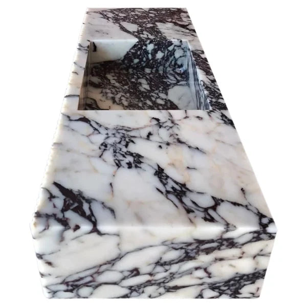 Calacatta Viola Marble Wall-Mount Vanity Sink 20x56
