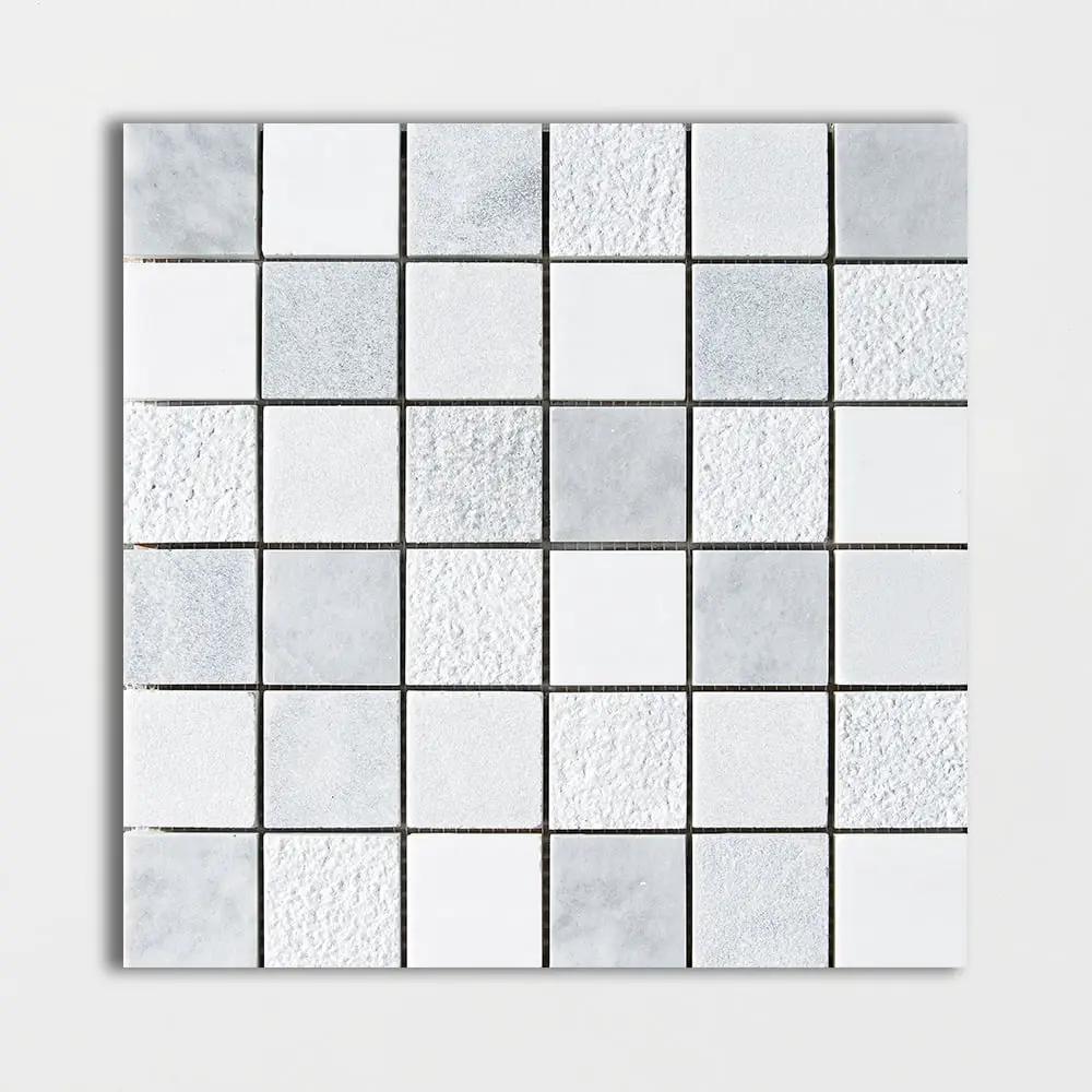 Carrara T&amp;dolomite&amp;allure Textured 2x2 Marble Mosaics 12x12
