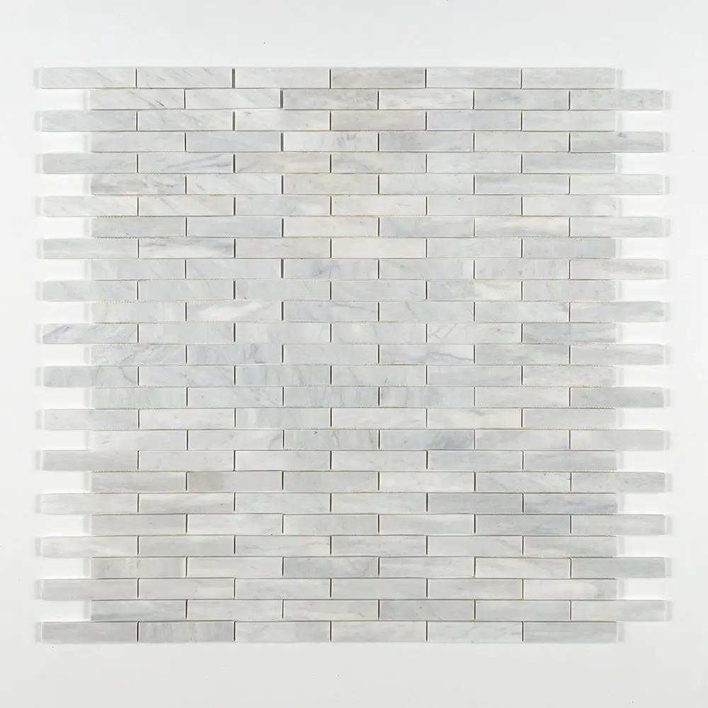 Carrara T Honed 1 1/4x6 Marble Mosaics 12x12