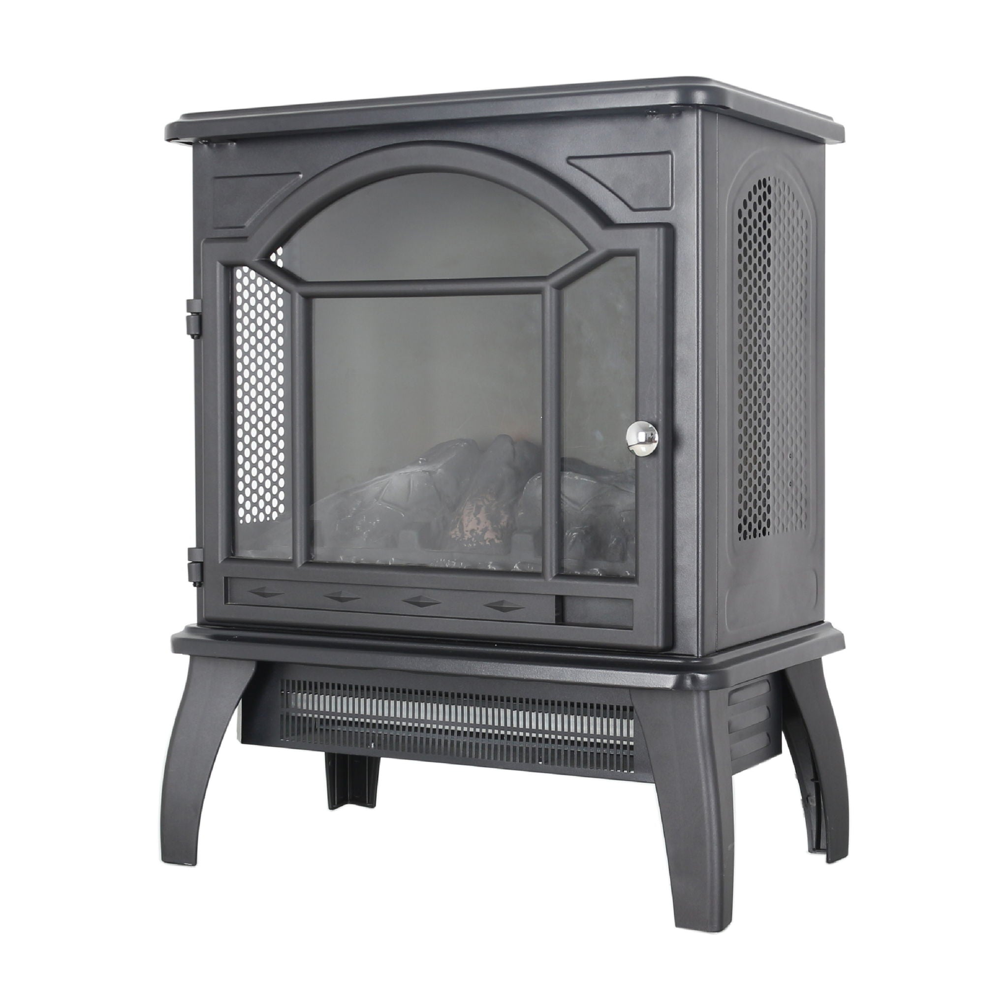 3D Flame Electric Infrared Quartz Fireplace Stove with Remote Control - Black or Dark Gray