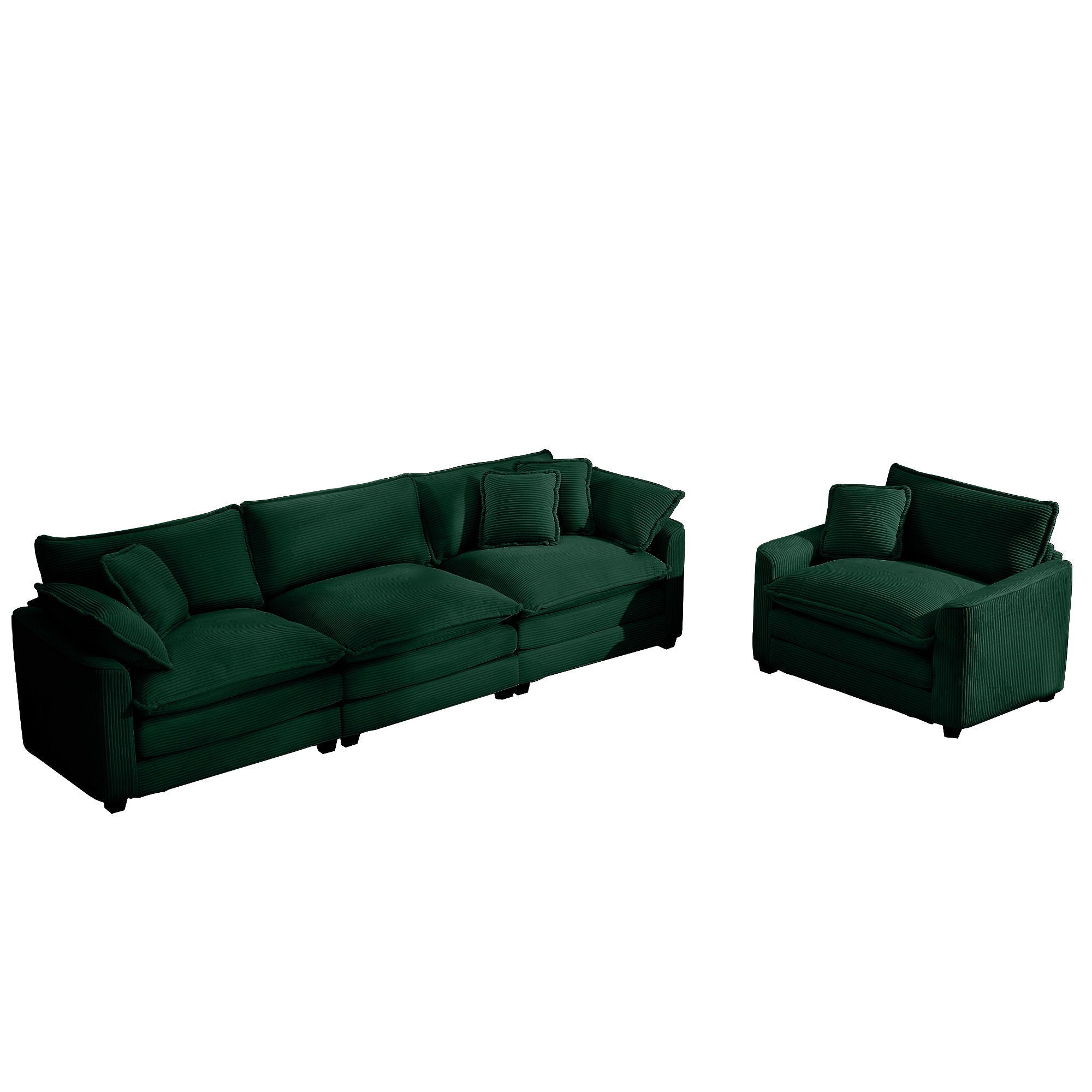 Oversized Sectional Sofa Set with Deep Seats - Flexible Layout, Fabric