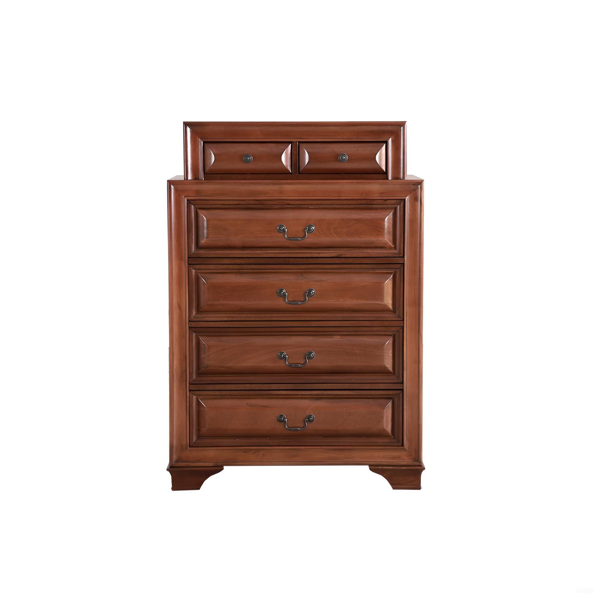 Real Wood Veneer Accent Chest with Dove-Tailed Drawers - Light Brown or Dark Brown