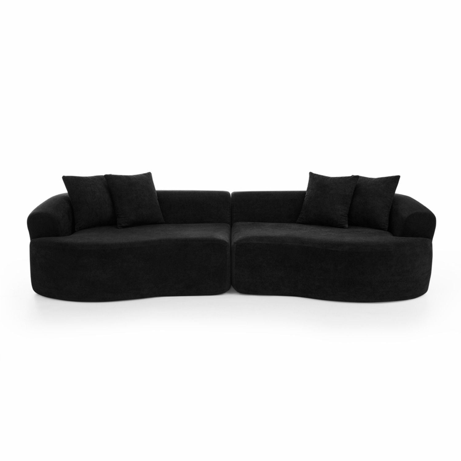 4 Seater Curved Cloud Sectional Sofa with High-Density Foam - Corduroy