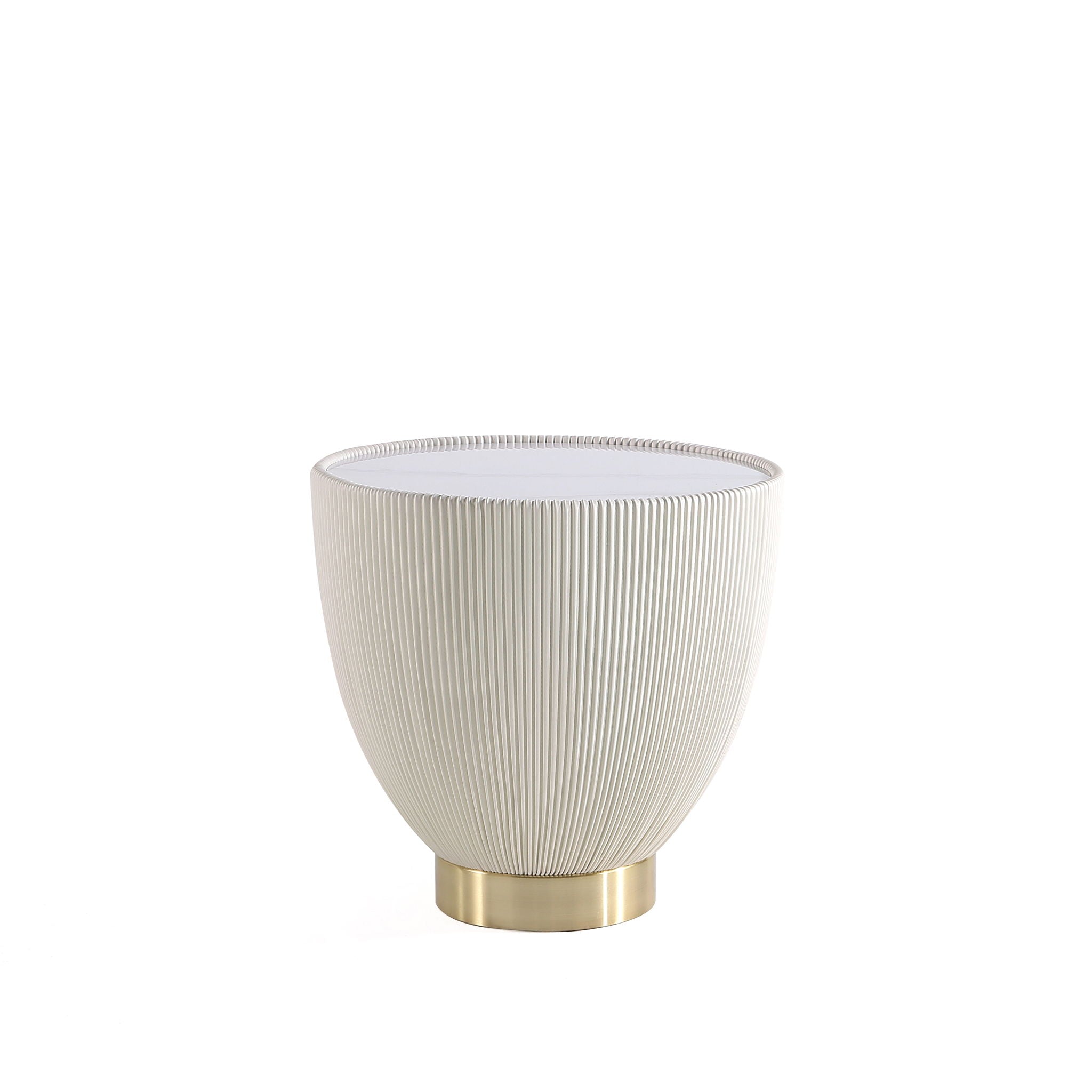 Upholstered End Table with Sintered Stone Top - Multiple Colors
