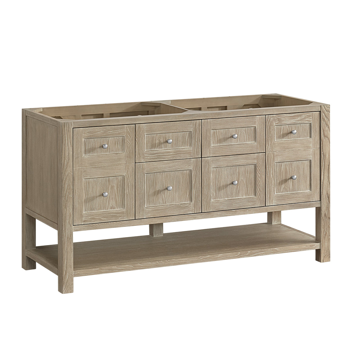 James Martin Breckenridge 60" Double Bathroom Vanity, Whitewashed Oak