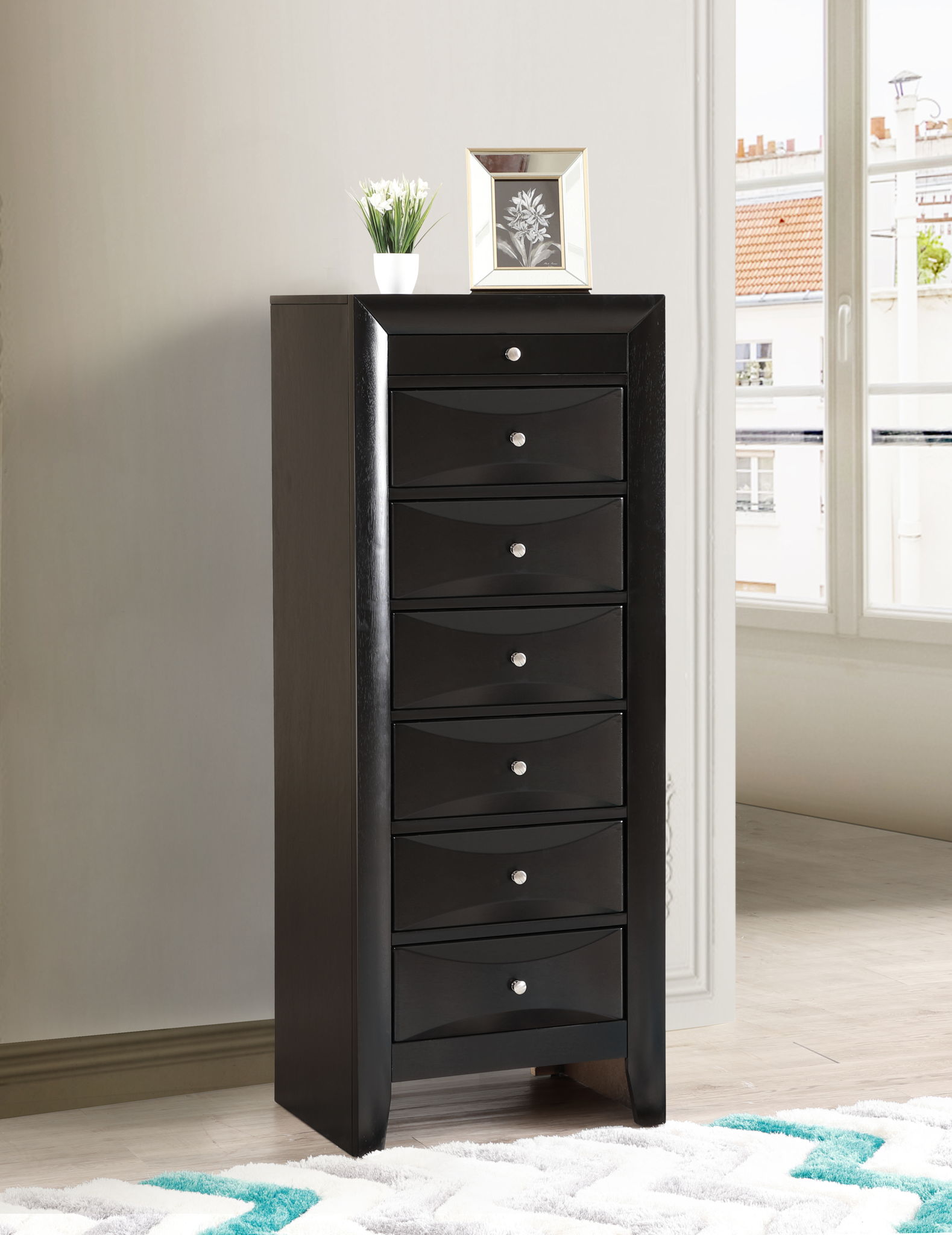 7 Drawer Lingerie Chest with Sleek Storage - Multiple Colors