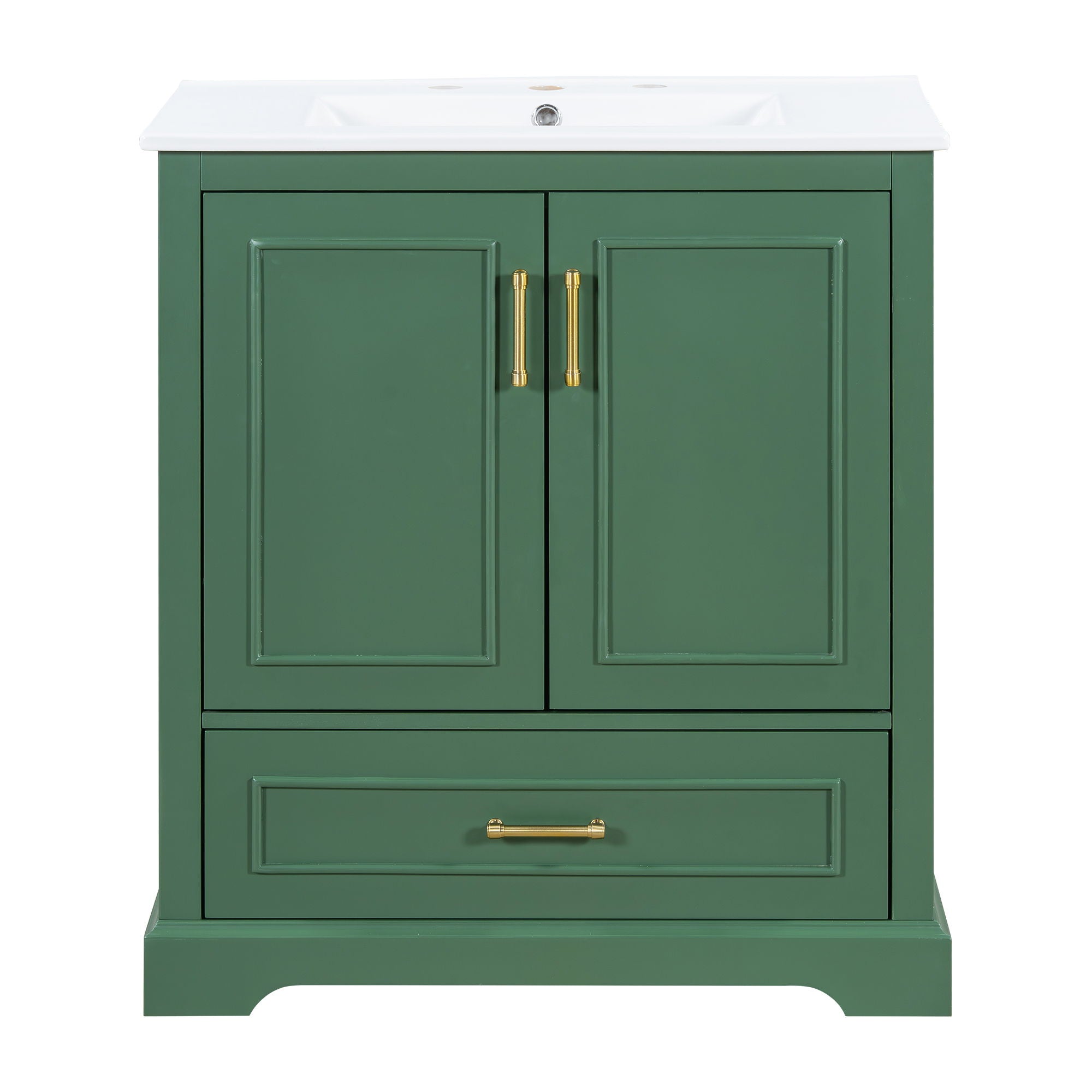 Bathroom Vanity with Sink and Soft Close Doors - White, Black, Green, or Gray