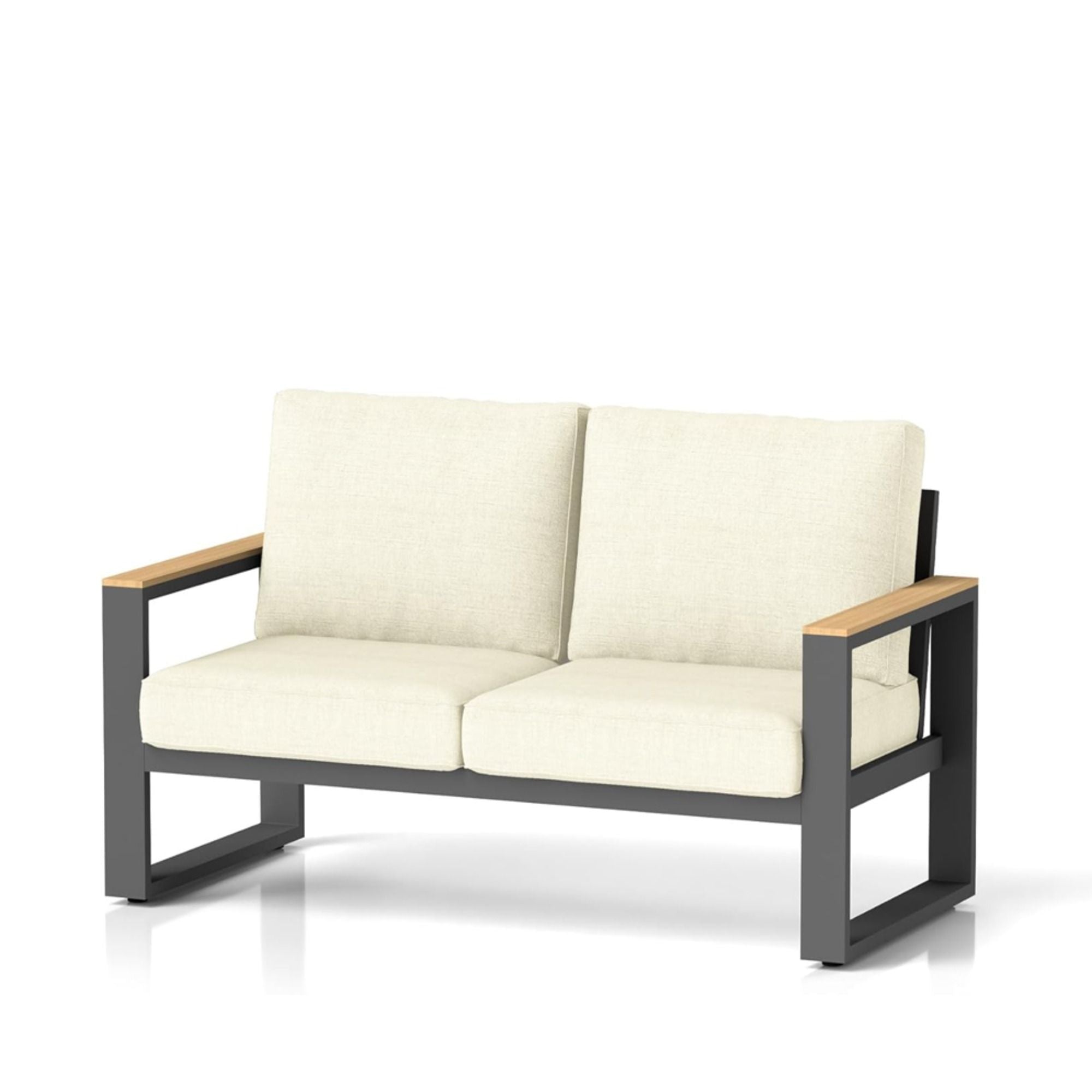 All-Weather Loveseat Sofa with Thick Cushions - Dark Gray or Beige