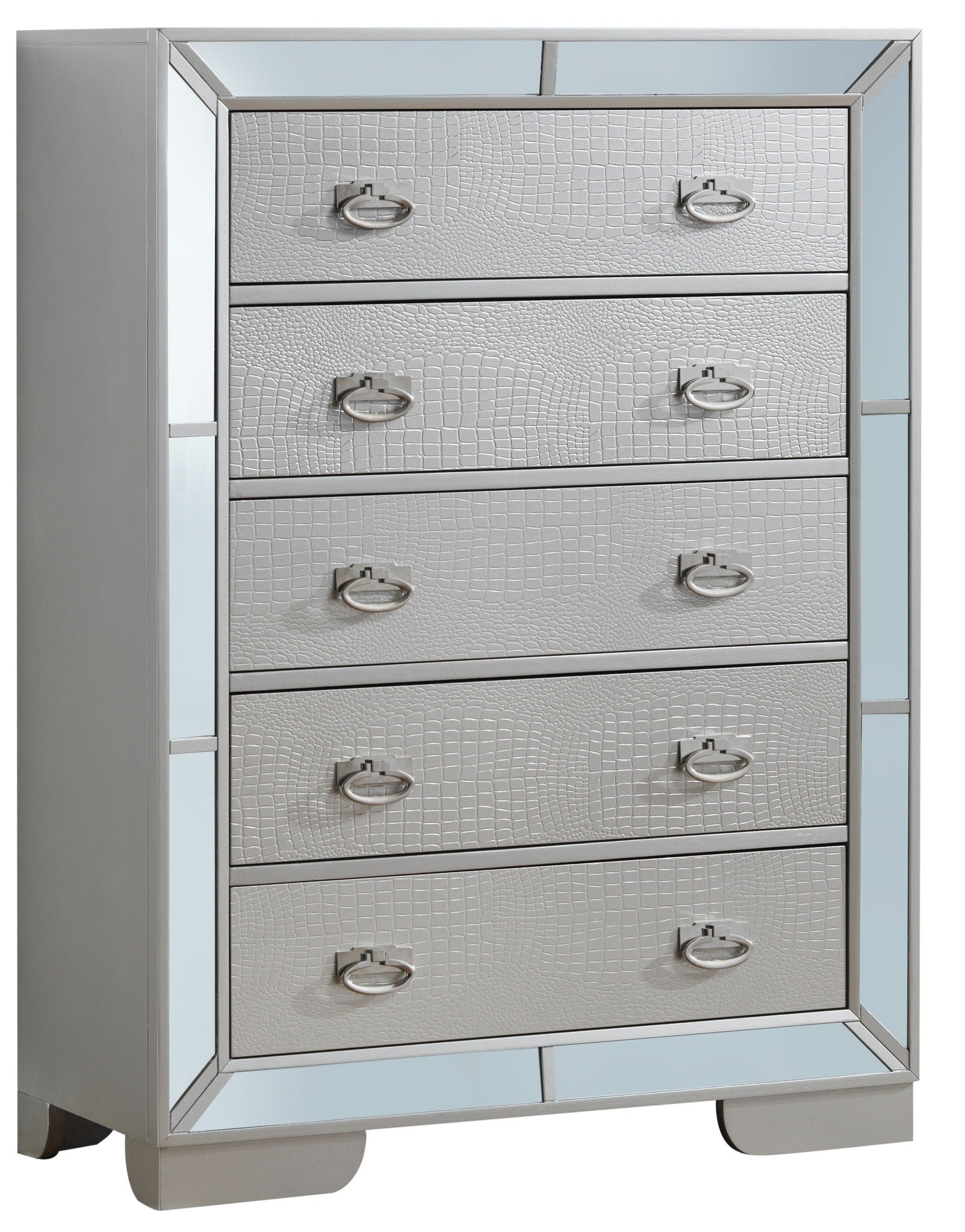 Sleek Contemporary Storage Chest with Ample Storage - Pearl Silver or Beige