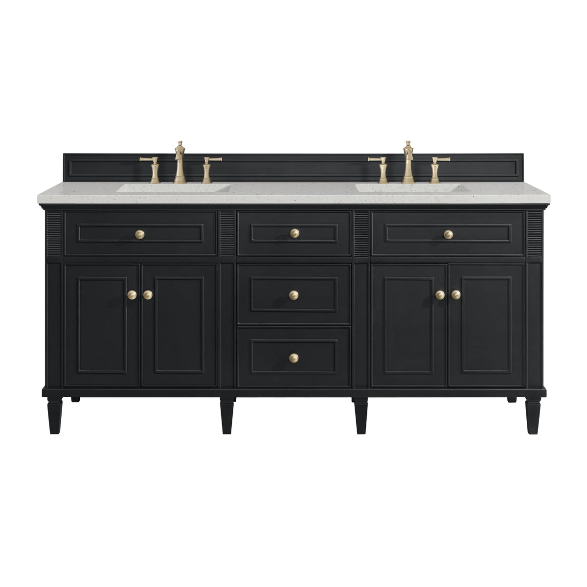 James Martin Lorelai 72" Double Bathroom Vanity, Black Onyx