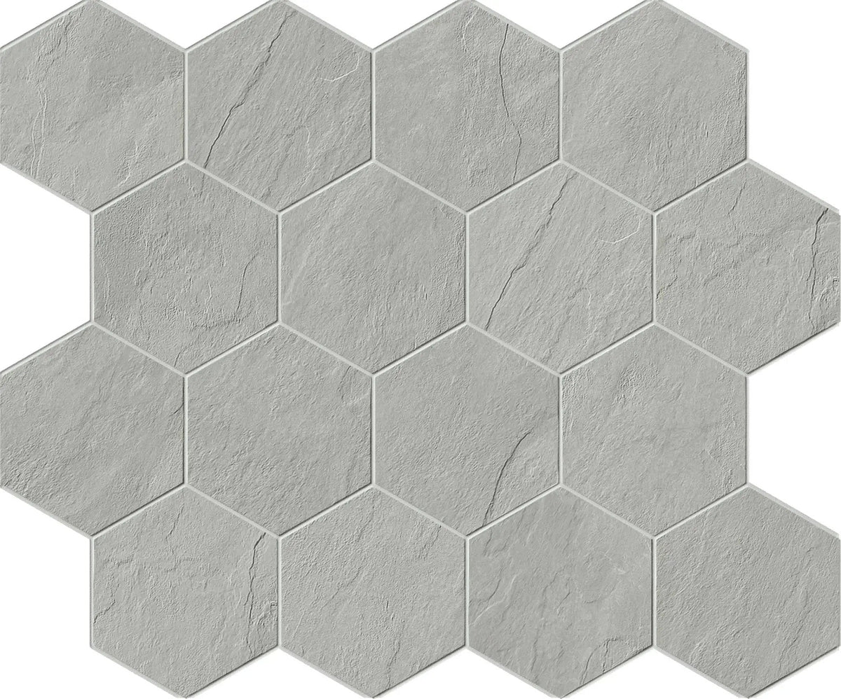 Essence Montauk Grey Mosaic D Slate Look Porcelain Tiles 12x10