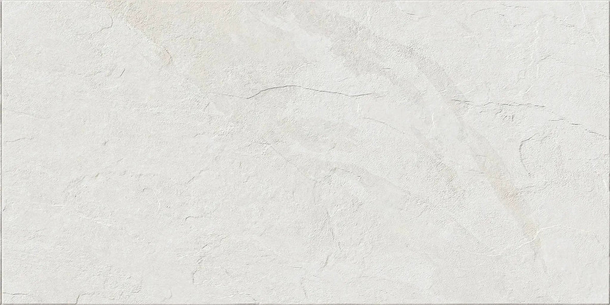 Essence Montauk White Anti-Slip Grip Slate Look Porcelain Tiles 12x24
